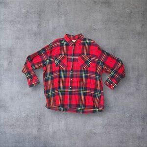 Red & Navy Plaid Flannel